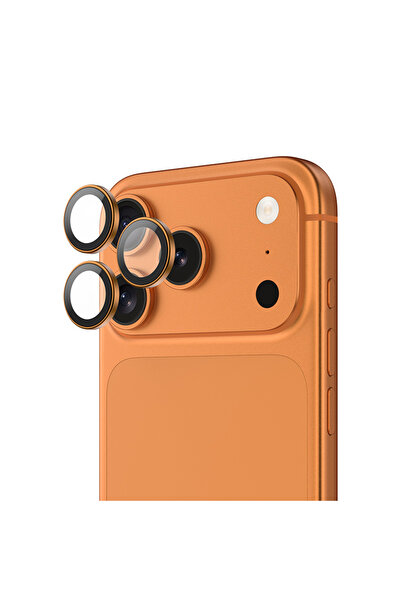 Benks iPhone 17 Pro Max Uyumlu Glass Warrior Cam Kamera Lens Koruyucu Turuncu