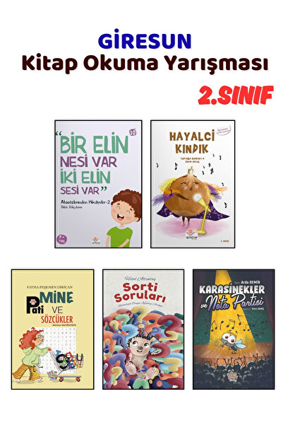 Yağmur Çocuk GİRESUN Kitap Okuma Yarışması 2.Sınıf Kitapları, 5 Kitap Set, 2....