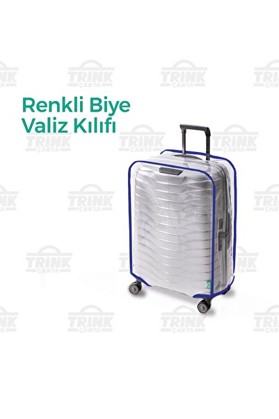 Trink Çanta Şeffaf Valiz Kılıfı Ve Bavul Koruyucu Kılıf Renkli Biye