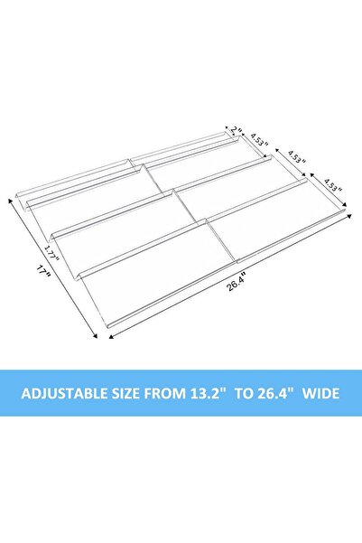 Slasa Clear Adjustable 4-Tier Acrylic Spice Drawer Organizer 33–67cm 2 Pack