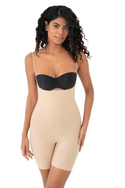 CUBBUX Women's Laser Cut (3010) Full Length Leg Strap Corset Reduces Size