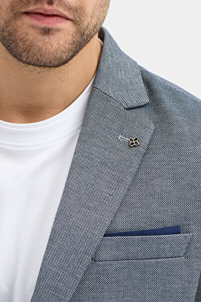 Frappoli Jafet Men's Dark Navy Blue Polyviscon Fabric Stretchable Slim Fit Sports Blazer Jacket