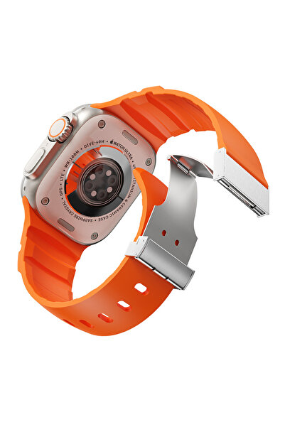 Lopard Apple Watch Series 10-11 (46mm) Band 2/3/4/5/6/Se/7/8/9 (44-45-49mm) Kd-145 Silicone Band with Metal Buckle