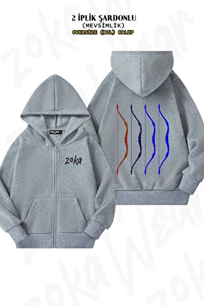 ZOKAWEAR Унісекс мисливський принт Oversize спина принт на блискавці капюшон кардиган