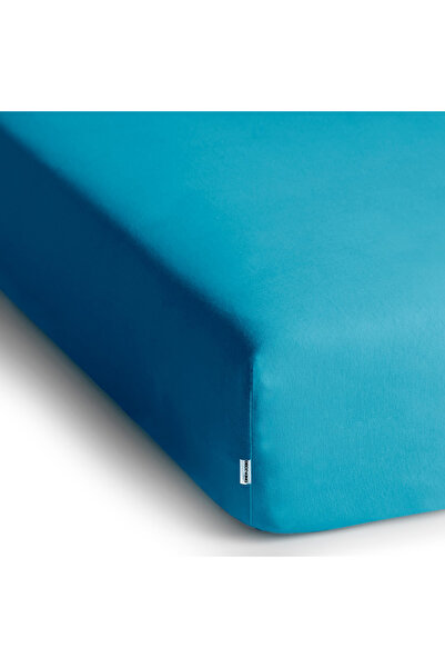 Deco King Fitted sheet, 100% cotton, 135 g/m2, Amber, 220-240 x 220 x 30 cm, blue