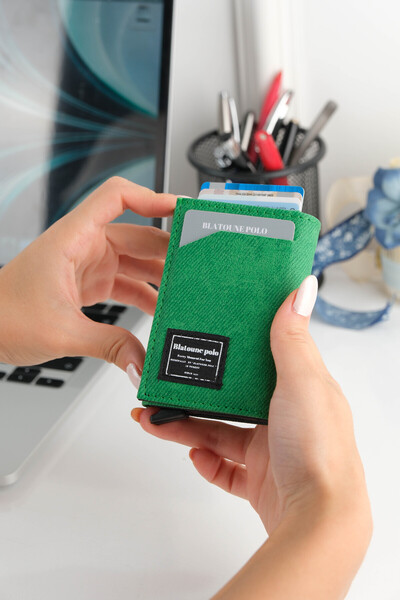 Blatoune Polo Unisex Denim Leather Wallet – Premium Quality Aluminum Mechanism, Card Holder for Women & Men