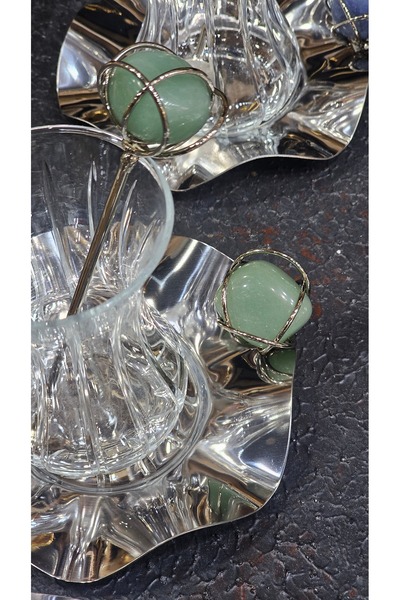 Turkish Store İstanbul 6 Colors Natural Stone Tea Set