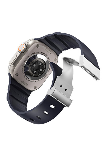 Lopard Apple Watch Series 10-11 (46mm) Band 2/3/4/5/6/Se/7/8/9 (44-45-49mm) Kd-145 Silicone Band with Metal Buckle