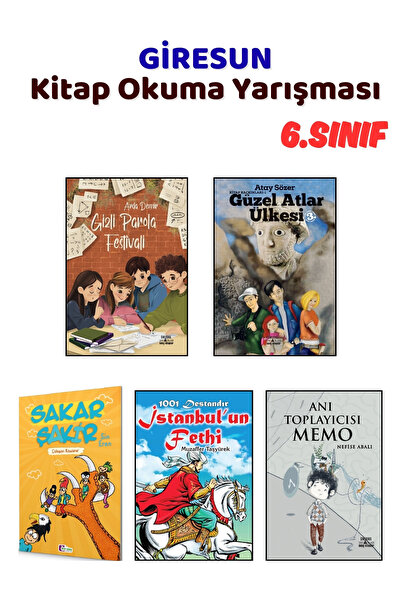 Yağmur Çocuk GİRESUN Kitap Okuma Yarışması 6.Sınıf Kitapları, 5 Kitap Set, 6....