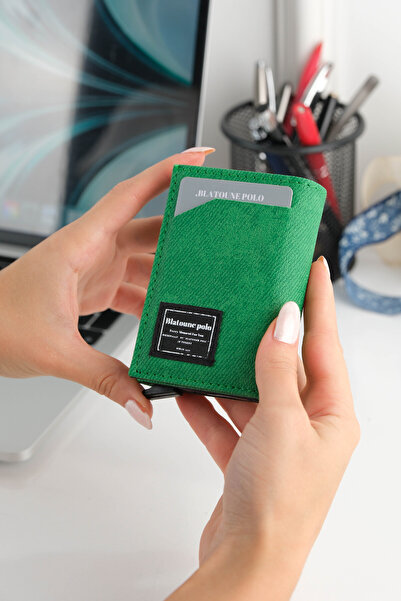 Blatoune Polo Unisex Denim Leather Wallet – Premium Quality Aluminum Mechanism, Card Holder for Women & Men