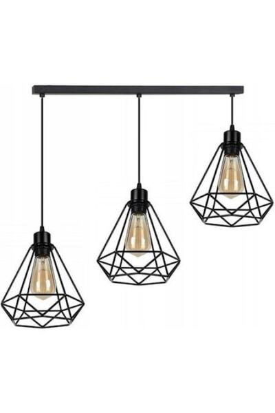 trandafi led Chandelier zx-3, E27, Vintage, Black, 220V, 3 Adjustable Arms