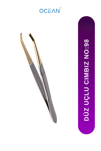Ocean Düz Uçlu Cımbız, Düz Ağızlı Solingen Gold-Gri Cımbız No:98