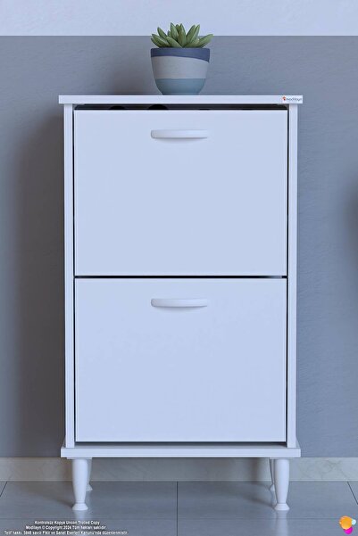 Lina Vella Home Yamaç Kapı Önü 52 x 90 x 26 cm’ lik 2 Düşer Kapak 4 Göz Bölmeli Ayakkabılık