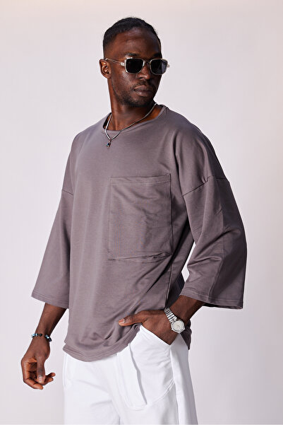 Superbluemexico Unisex Jacquard Patterned Fakir Sleeve T-Shirt