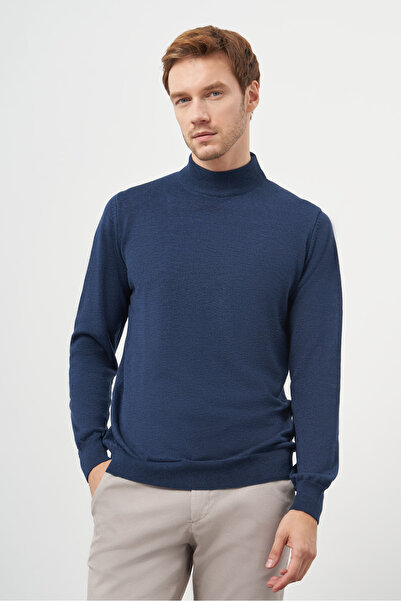 Morven Чоловічий Indigo Basic Півкомір Dynamic Fit Зручний крій Трикотаж