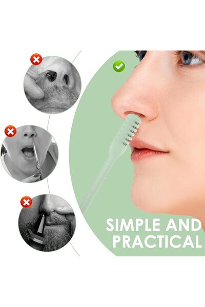 KASTWAVE 2-in-1 Nose Hair Trimmer, Double-Sided 360° Rotating Nostril Hair Removal Tool (12 Pcs)