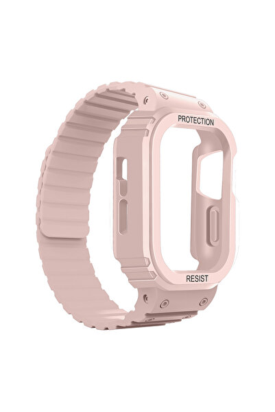 Lopard Apple Watch 7 41mm Kd-142 Silicone Band with Airbag Design Case Protector