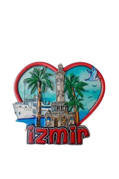 ella'nın çarşısı İzmir Magnet Kabartma Figürlü Polyester . Boyut: 8 cm x 7 cm