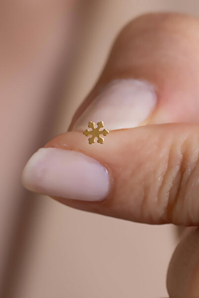 AMES GOLD KUYUMCULUK 14 Ayar Altın Kar Tanesi Desenli Zarif Hızma