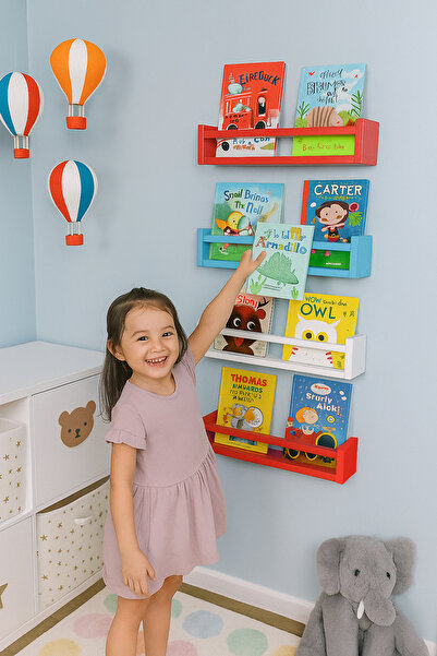 Deisor 1pcs Montessori Wooden Bookshelf - 45 cm