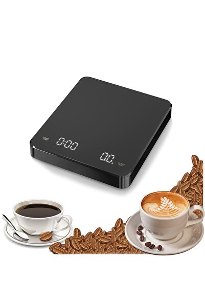KASTWAVE Digital Coffee Scale, Rechargeable Pour-Over Coffee Scale with Timer - Black