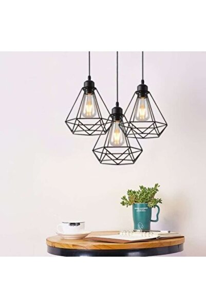 trandafi led Chandelier zx-3, E27, Vintage, Black, 220V, 3 Adjustable Arms