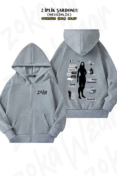 ZOKAWEAR Унісекс Mass Effect Tali'zorah Nar Rayya з принтом Oversize з принтом на спині, на блискавці, з капюшоном