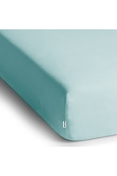 Deco King Fitted sheet with elastic, knitted, 100% cotton, 135 g/m2, Amber, 160-180 x 200 x 30 cm, blue