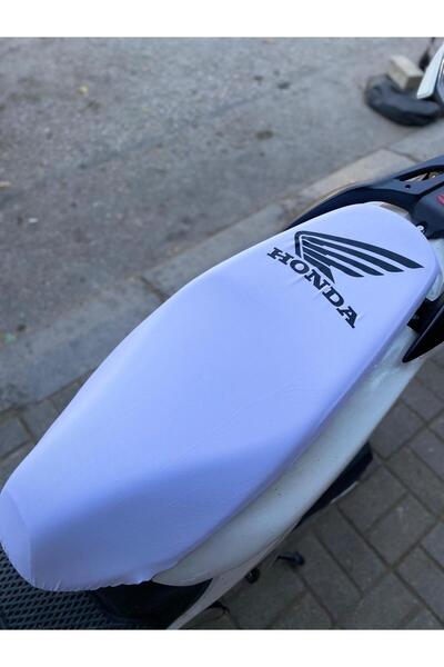 gtem MOTOSİKLET HONDA YAZILI SELE KOLTUK KILIFI BEYAZ PCX - DİO - ACTİVA - SH...