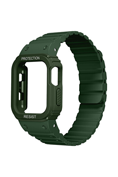 Lopard Apple Watch Series 10 / 11 Case 42mm Silicone Band Kd-142 Airbag Design Case Protector