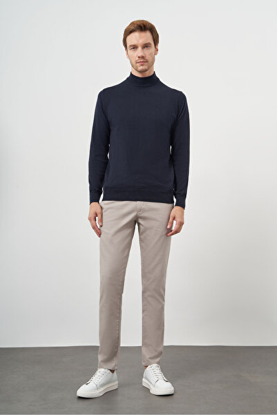 Morven Чоловічий темно-синій базовий светр з напівкомірцем Dynamic Fit, вільний крій, трикотаж