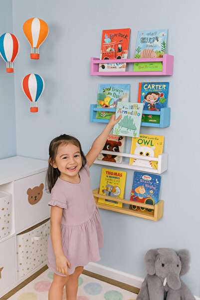 Deisor 1pcs Etajera carti Montessori din lemn - 45 cm