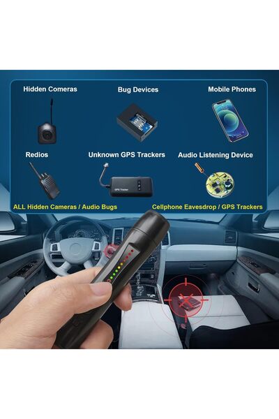 KASTWAVE Hidden Camera Detector – RF & GPS Signal Scanner, 9-Level Sensitivity, 0–15m