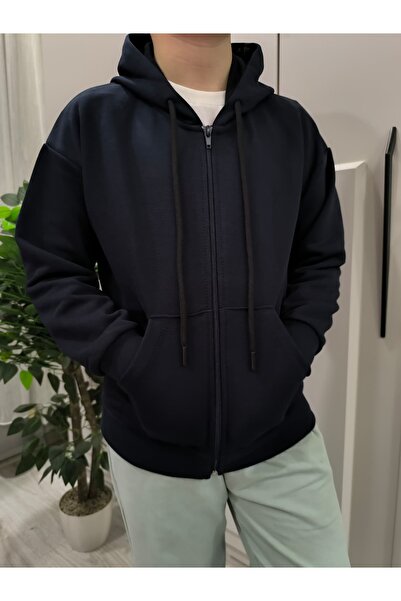Pamuklu Kapüşonlu Fermuarlı Unisex Çocuk Sweatshirt