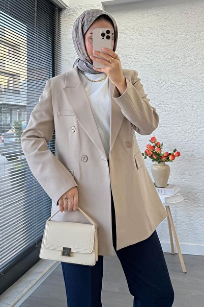 MELEK ARAZ slim fit Jachetă blazer pentru femei – Bej