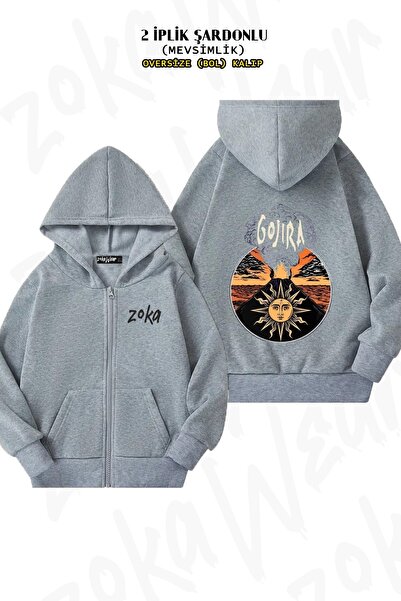 ZOKAWEAR سترة كارديجان بغطاء للرأس للجنسين من Gojira، Sun Rock Metal مطبوع قص...