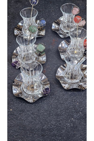 Turkish Store İstanbul 6 Colors Natural Stone Tea Set