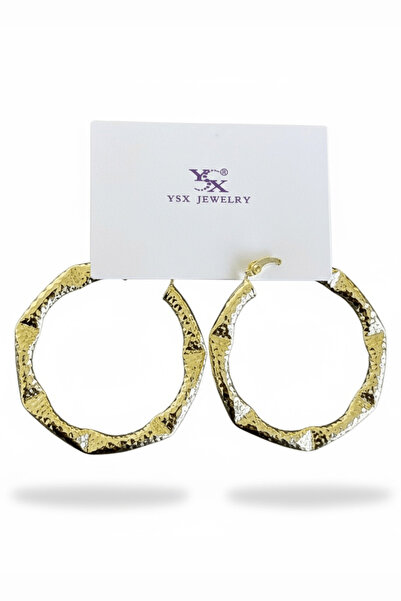 TAKIŞTIR Gold Color Ysx Hoop Earrings (Pair)