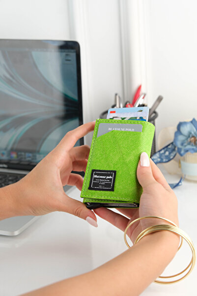 Blatoune Polo Unisex Denim Leather Wallet – Premium Quality Aluminum Mechanism, Card Holder for Women & Men