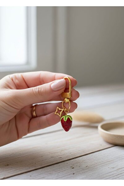 cammurano Klips Model El Yapımı Meyve Figürlü Charm Çanta Süsü Anahtarlık Kar...