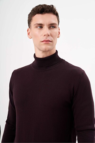 Morven Чоловічий синій базовий светр з коміром-стійкою Dynamic Fit, вільний крій, трикотаж