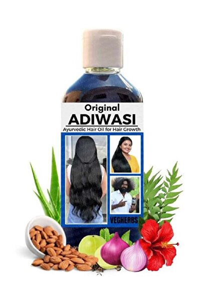 Adivasi زيت نمو الشعر الأصلي من أديفا 200 مل - زيت كيش العشبي الأيورفيدي مع إ...