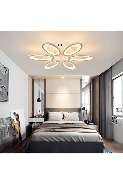 RFAN Candelabru LED, Model M003/6, cu telecomandă, 3 tipuri de lumină, 132W, Alb