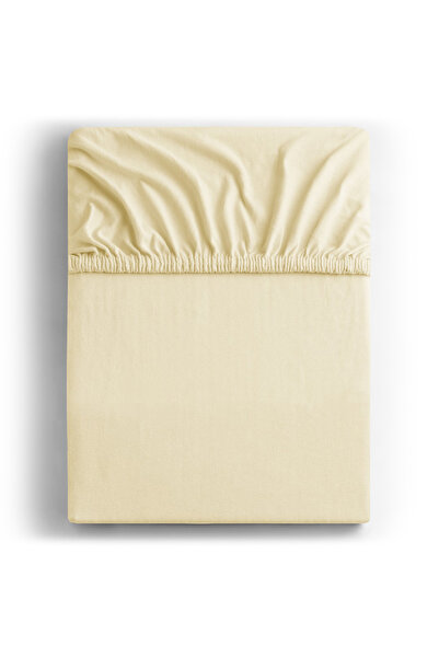 Deco King Fitted sheet, 100% cotton, 135 g/m2, Amber, 180-200 x 200 x 30 cm, cream