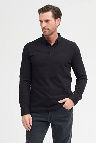Wellalux Men's Polo Neck Long Sleeve Sweatshirt