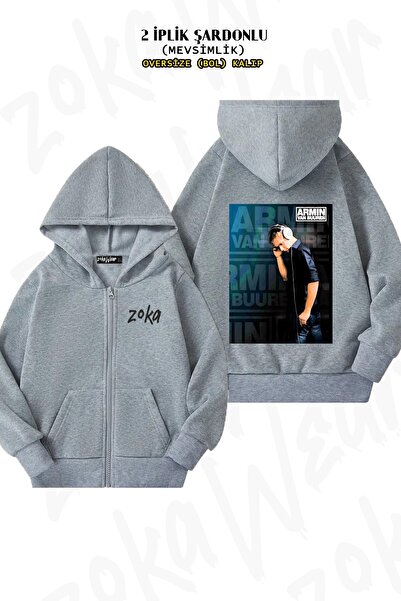 ZOKAWEAR Unisex Armin Van Buuren V2 Printed Oversized Back Printed Zip Hooded...