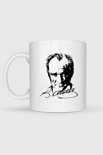 Bahriyeli Collection Mustafa Kemal Atatürk Signed Portrait Design Mug Cup