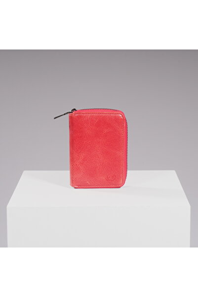 DEERDERİ Rhode Vintage Genuine Leather Zipper Card Holder Wallet