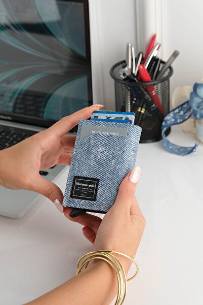 Blatoune Polo Unisex Denim Leather Wallet – Premium Quality Aluminum Mechanism, Card Holder for Women & Men