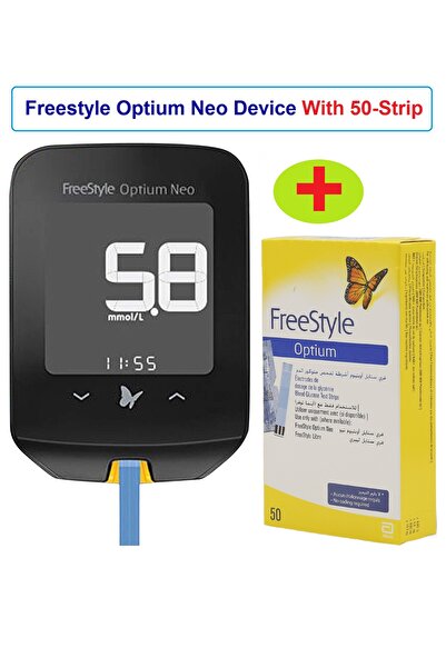 Freestyle Optim Neo System Blood Glucose and Ketone Monitoring Device with 50 Test Strips